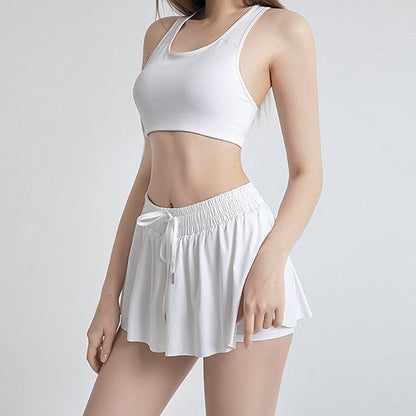 Women's Two-Piece Set with High-Waist Sports Bra and Shorts