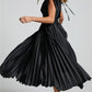 💃Timeless Elegance: Draped V-Neck Pleated Skirt Dress