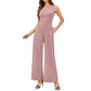 🔥Women’s Solid Sleeveless Wide Leg Jumpsuit