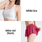 Women's Two-Piece Set with High-Waist Sports Bra and Shorts