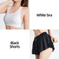 Women's Two-Piece Set with High-Waist Sports Bra and Shorts