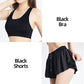 Women's Two-Piece Set with High-Waist Sports Bra and Shorts