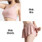 Women's Two-Piece Set with High-Waist Sports Bra and Shorts