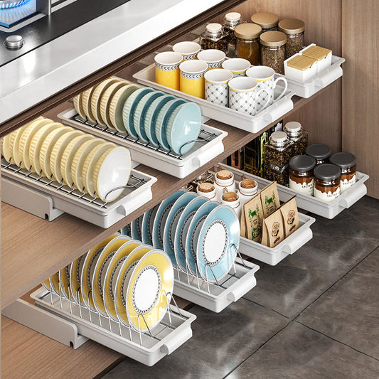 🔥In-Cabinet Pull-Out Drain Storage Rack🥣