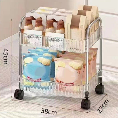 Transparent Multi-Tier Mobile Shelf