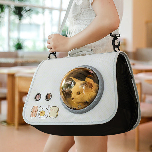 Foldable Portable Bubble Pet Bag with Breathable Mesh