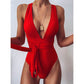 Cross-Back Lace-Up Thin Swimsuit