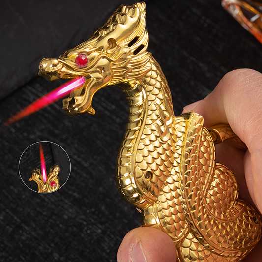 🔥Hot sale 50% OFF New Carved Dragon Shape Metal Lighter With Gift Box