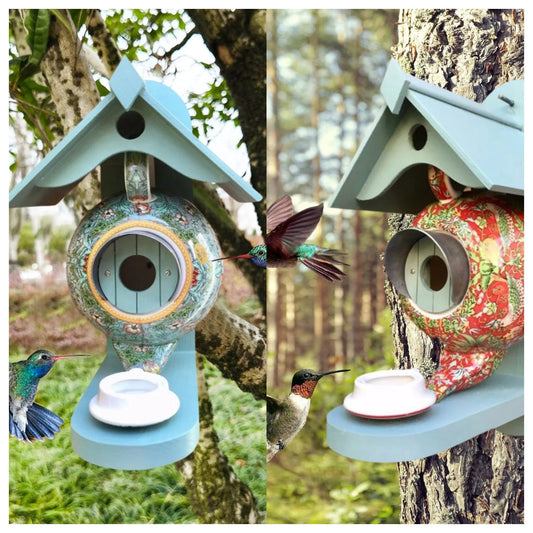 🦜🐦Vintage Teapot Bird House and Feeder