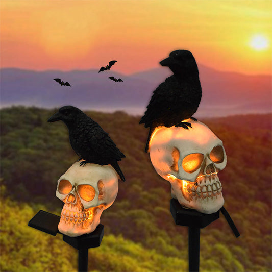 (🎃Early Halloween Promotion🎃 49% Off)Crow Skull Solar Garden Light