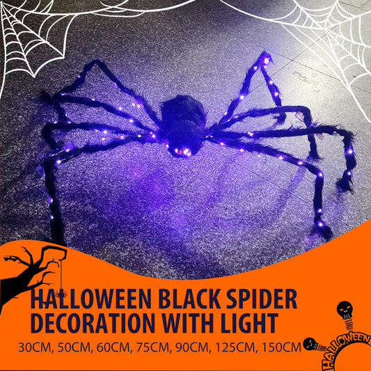 Halloween Black Spider Decoration with Light