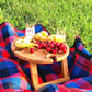 🥳Wooden Outdoor Folding Picnic Table-With Glass Holder